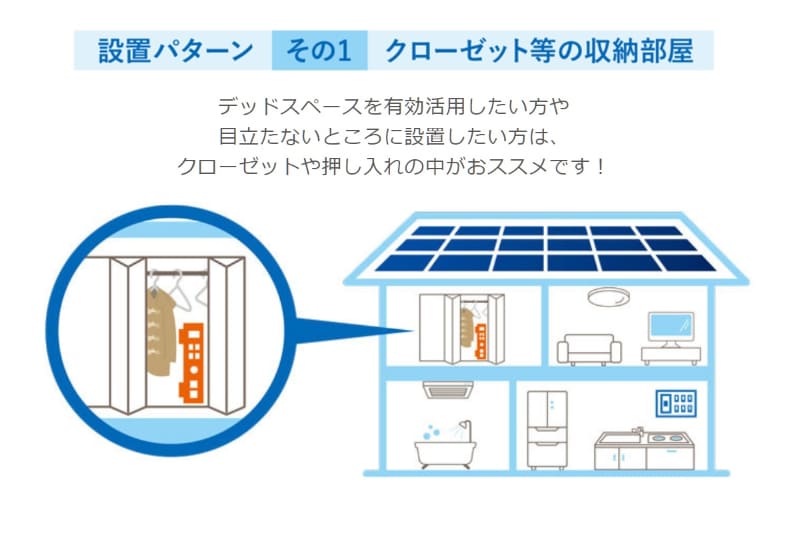 クローゼットの中にスッキリと収納