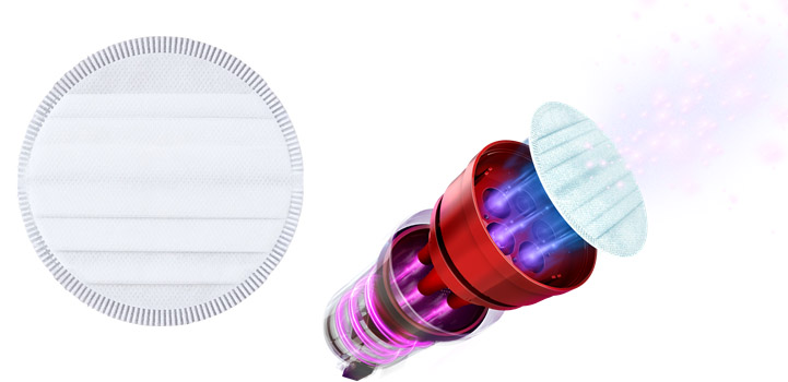 排気フィルターにマスクと同素材を採用