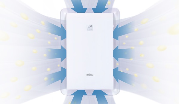 4方向から空気を吸い込んでパワフル脱臭