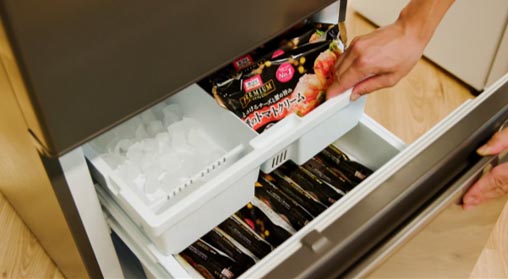 大容量のフリーザーを装備