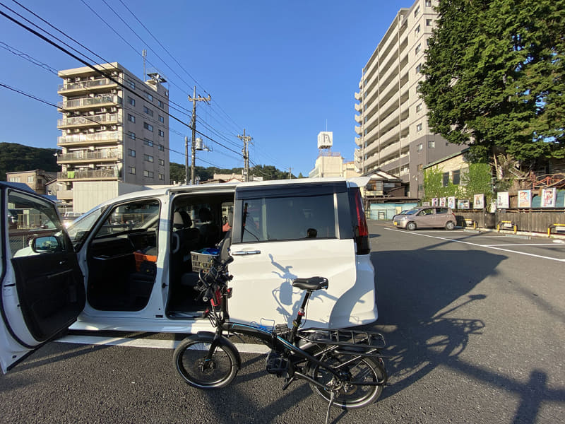 出発地点に戻りました。トランポで自宅へ帰ります。走行距離約50km、獲得標高約300ｍのサイクリングでした