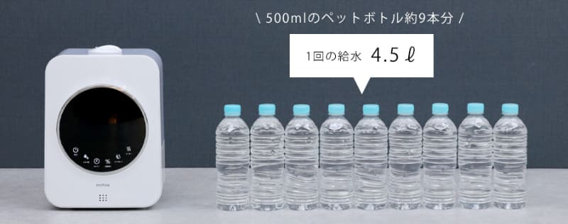 4.5Lの水タンクを備え、最大約20時間の連続使用が可能