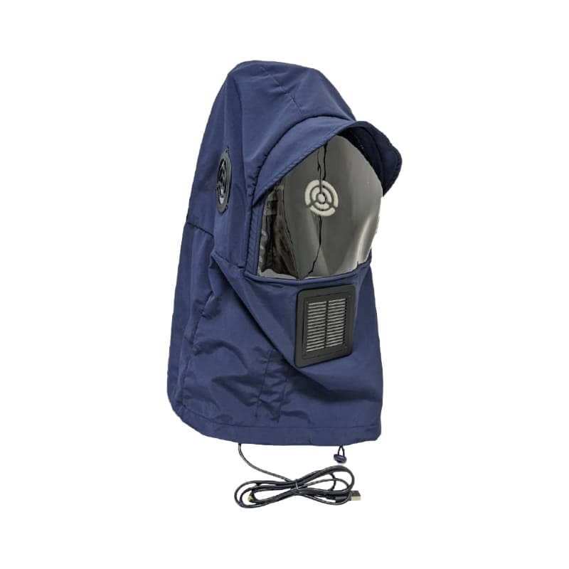 顔全体を包み込むUSBファン搭載のマスク