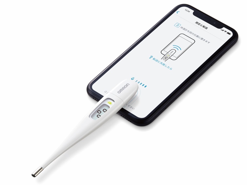 検温結果をスマホに転送できる