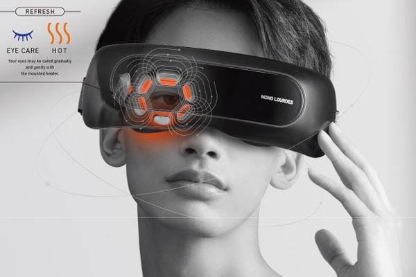 6つのシリコンとヒーター、こめかみ専用ポイントで目もとをケア