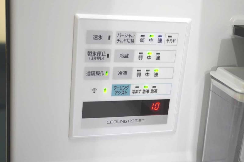 操作パネルのクーリングアシストボタンを押し、「急冷」を選ぶ