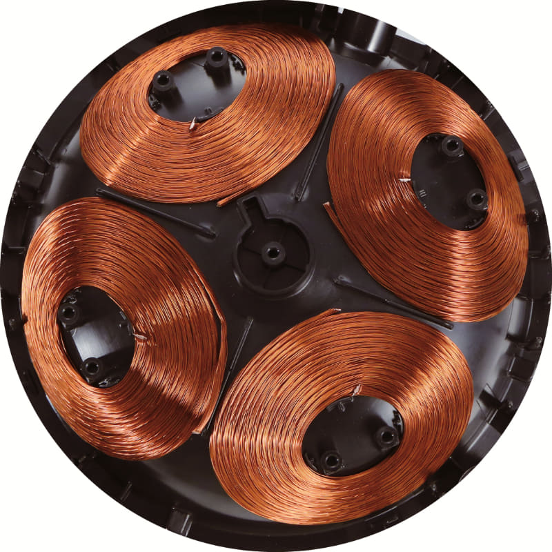 4つのIHヒーターで対流を起こす