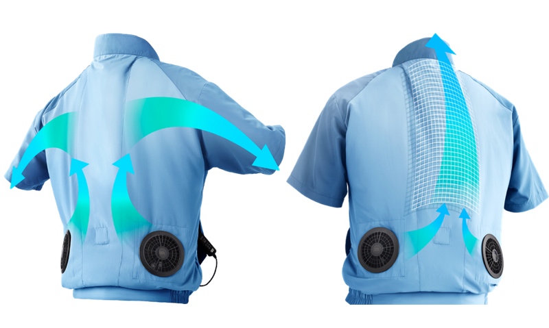 風が首の後ろや脇に通り抜ける。腰回りが大きく膨らまずに締まった形に