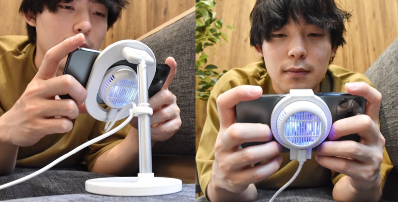 大型のスマートフォンにも対応。専用スタンド付き