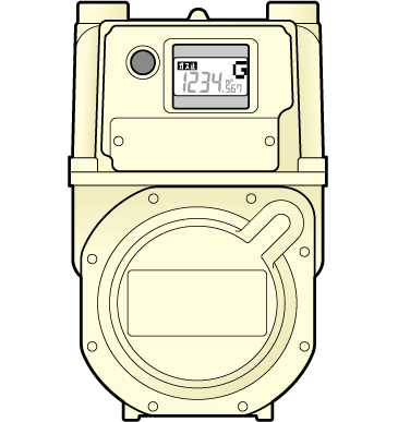 JO型のガスメーターでは、液晶画面に「ガス止」と表示
