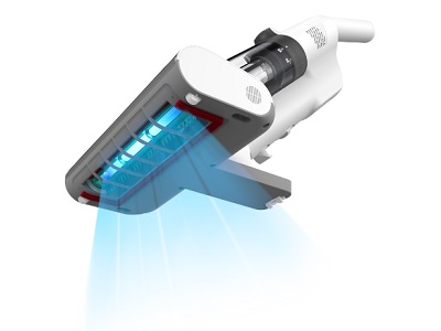 紫外線(UV-C)ランプを搭載した「UVヘッド」で、除菌やウイルス除去する