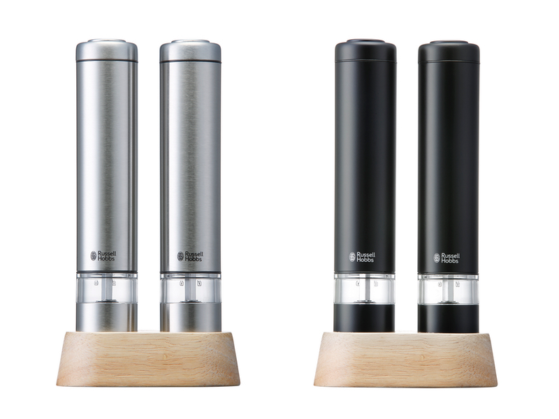 左から「電動ミル ソルト＆ペッパー ミニ」、「電動ミル ソルト＆ペッパー ミニ ブラック」