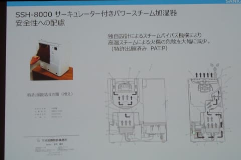 サーキュレータ―と一体になったスチーム加湿器。燕三条のSANKAが発売