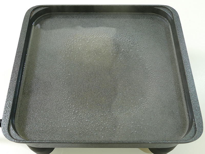 LOの沸騰の様子。じわじわと沸き、泡が少なくなった