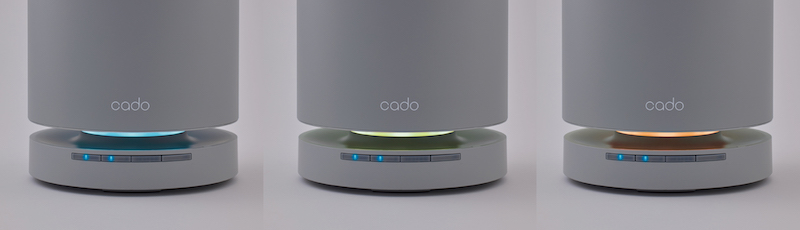 内蔵LEDの色で、空気の状況を視覚的に把握できる