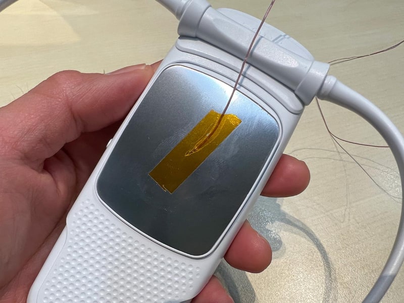 REON POCKET 3の冷却部にセンサーを装着して、筆者の体表面温度の変化を計測しました