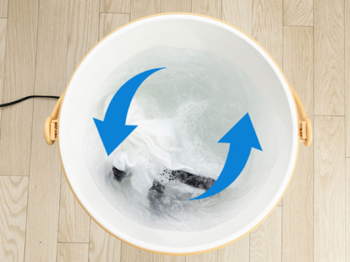 タイマーと水流を設定すると、洗濯開始