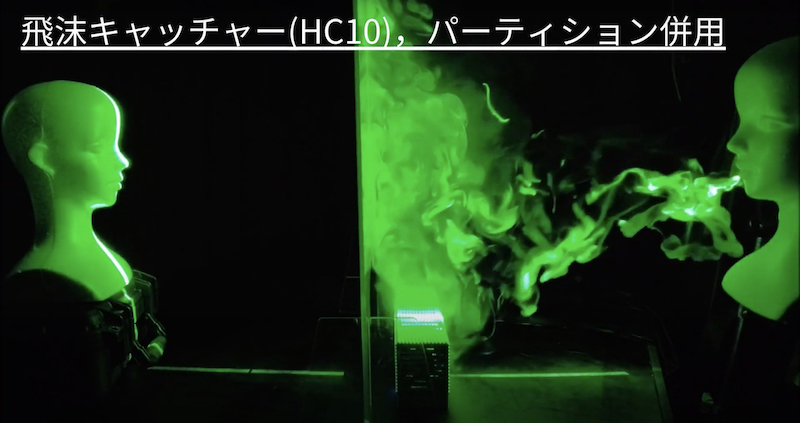 「飛沫キャッチャー HC10」とパーテーションを併用した場合