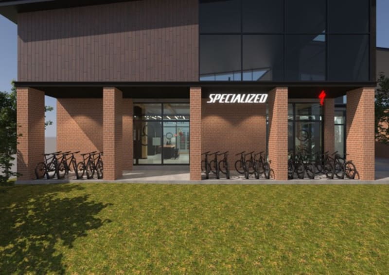 店舗の外でe-bikeを充電できるという &copy;スペシャライズド