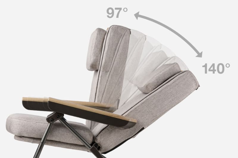 6段階でリクライニング