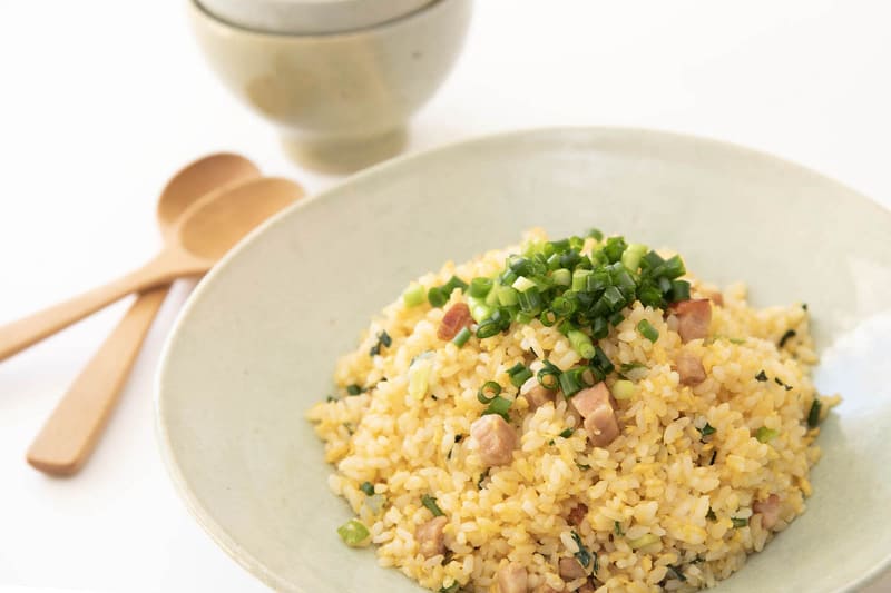 皿に盛って余った青ネギをトッピングしてみました。非常にきれいなできあがりです