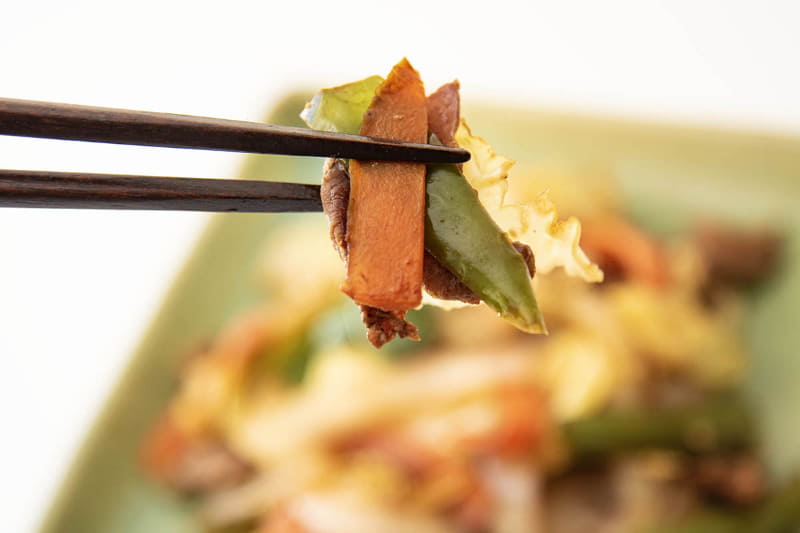 野菜はしゃっきりとした歯ごたえがあって、水っぽくもありません