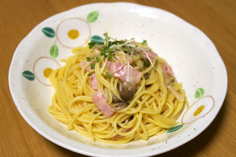 ワンボウルでパスタが完成。リモートワークのランチなど手早く食事を済ませたいときにおすすめ