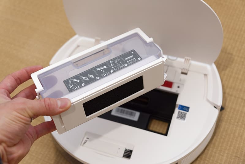 ダストボックスに装着されたフィルター