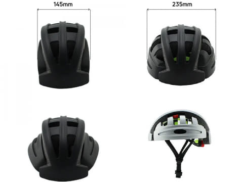 小さく折りたためる自転車ヘルメット。LEDライト内蔵でUSB-C充電