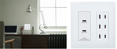 コンセントプレート「WTL7006WK」、USBコンセント「WTL1488W」、トリプルコンセント「WTL13033W」の組み合わせ。合計価格は22,330円