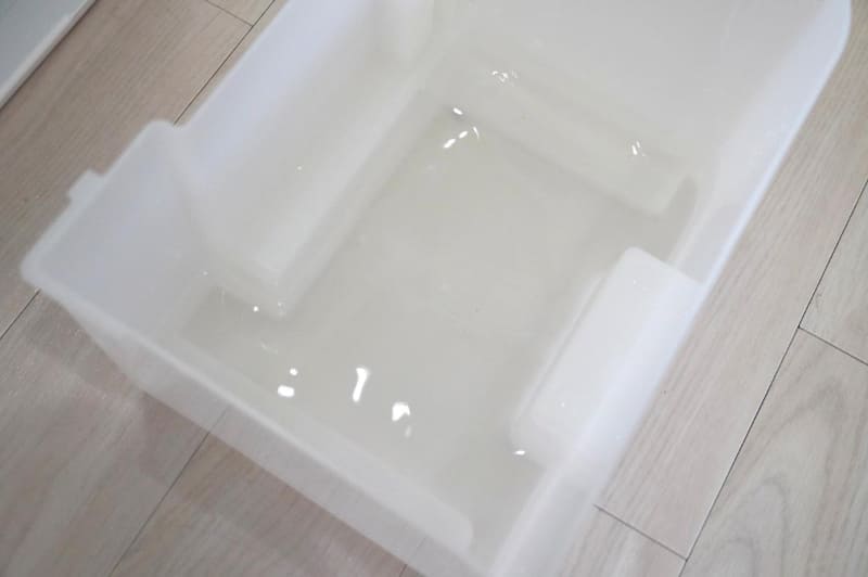 1回でこんなに水が溜まっていました