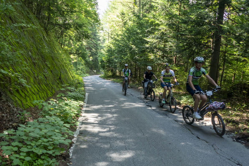 でもe-bikeなので余裕の笑顔