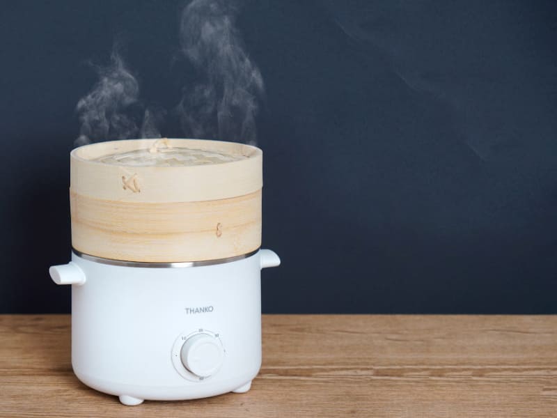 天然素材の竹を使った、せいろが付属する