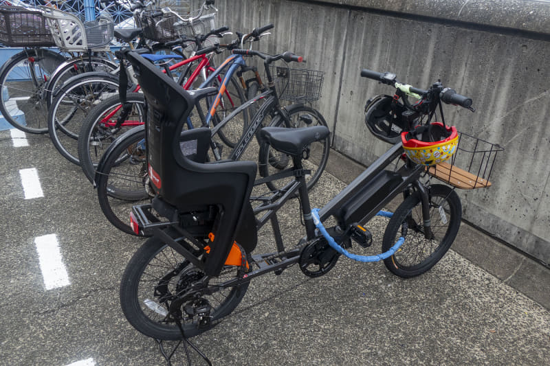 駐輪場には子乗せ仕様のブルーノ「e-tool」。親子でも楽しめるイベントです