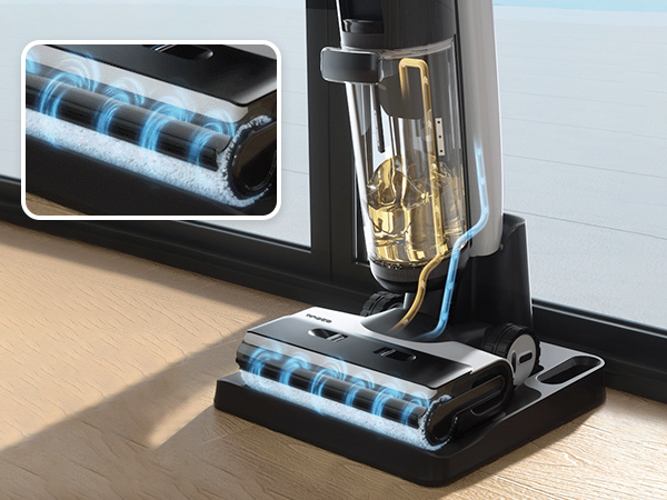 掃除後のモップ洗浄から乾燥まで行なえる