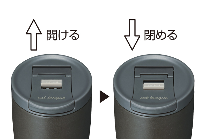 飲み口の開閉はスライド式