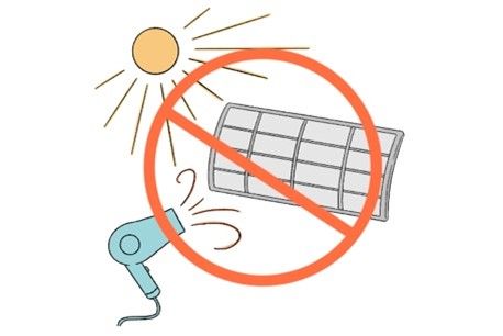 水洗いしたフィルターは陰干しする。ドライヤーを使ったり直射日光には当てない