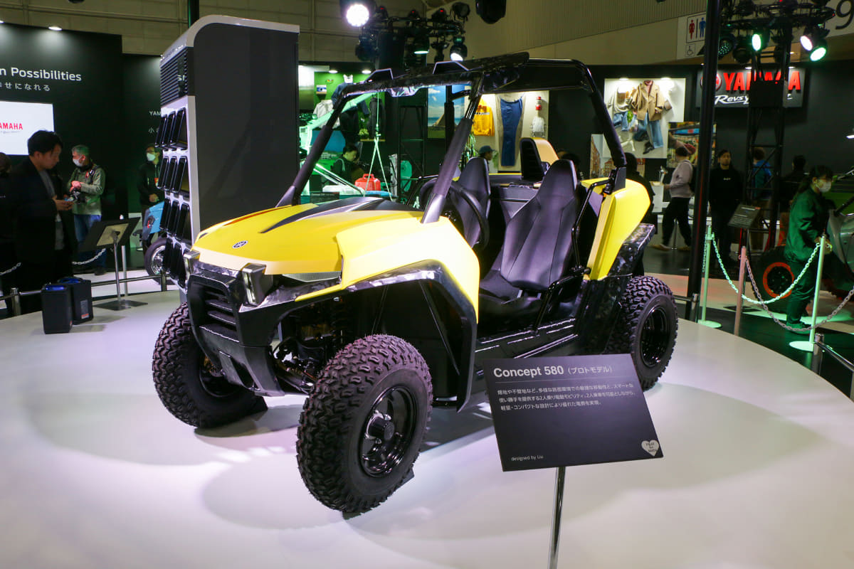 砂地などで高いグリップを発揮するバルーンタイヤを履いた「Concept 580」。ビーチなどでも走破性を発揮しそう