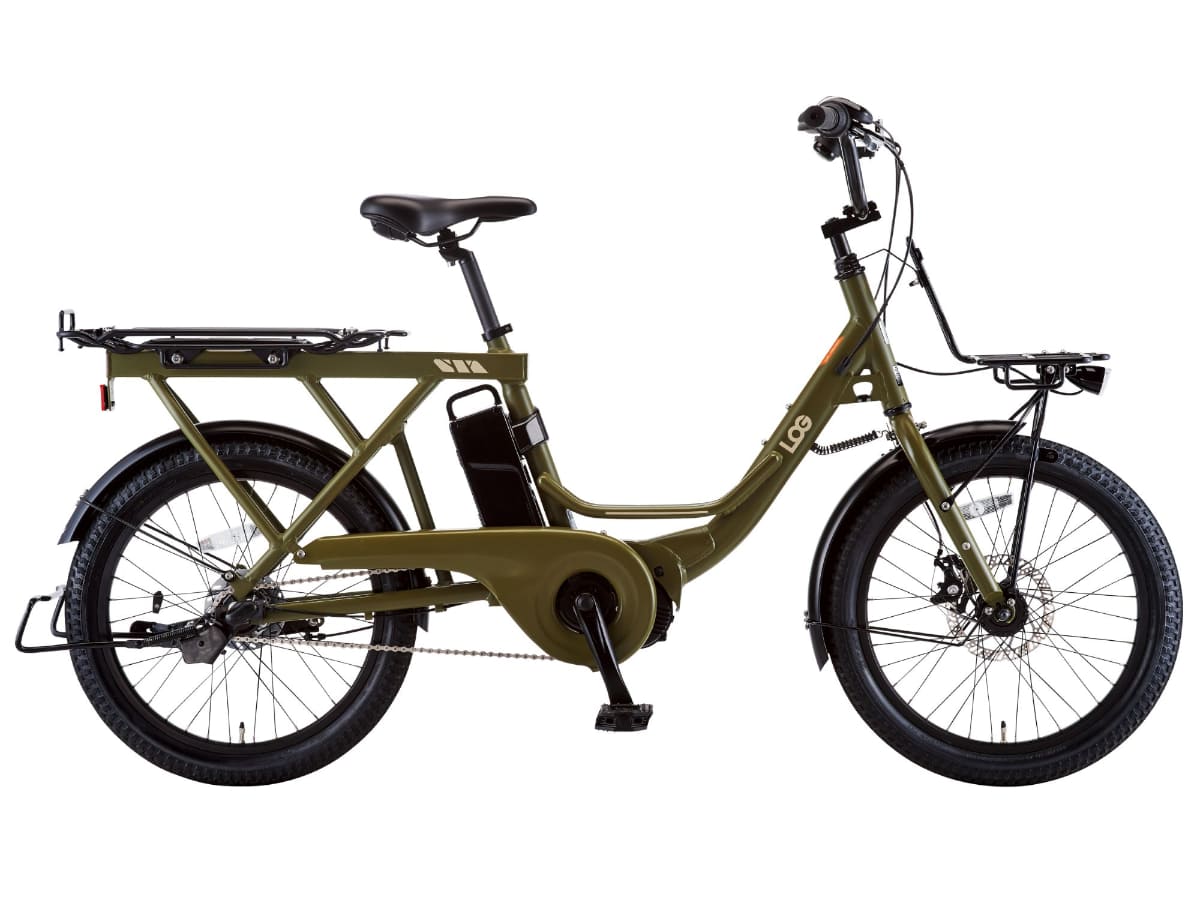 あさひの電動アシスト自転車「LOG(ログ)ワゴンe」。カラーはカーキ