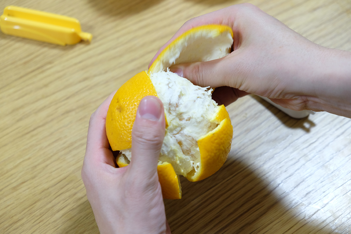切れ目のおかげで剥きやすい
