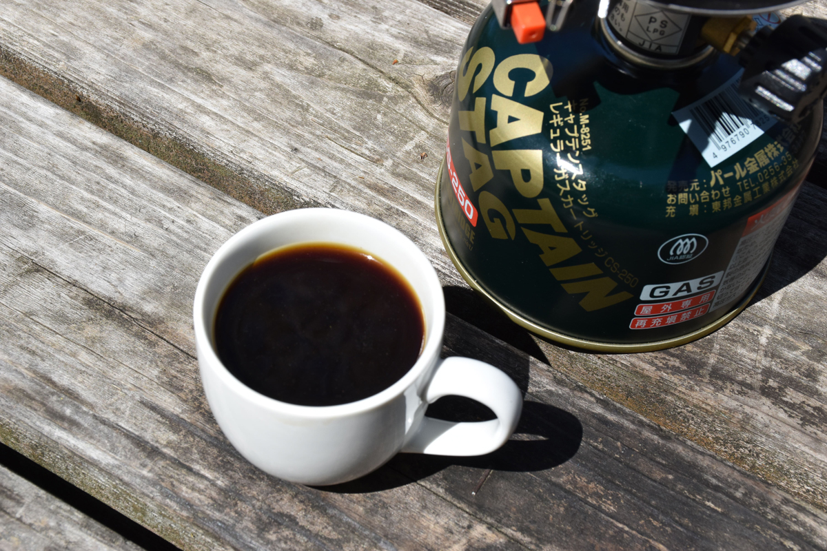 外で飲む挽き立てコーヒーは当然おいしい