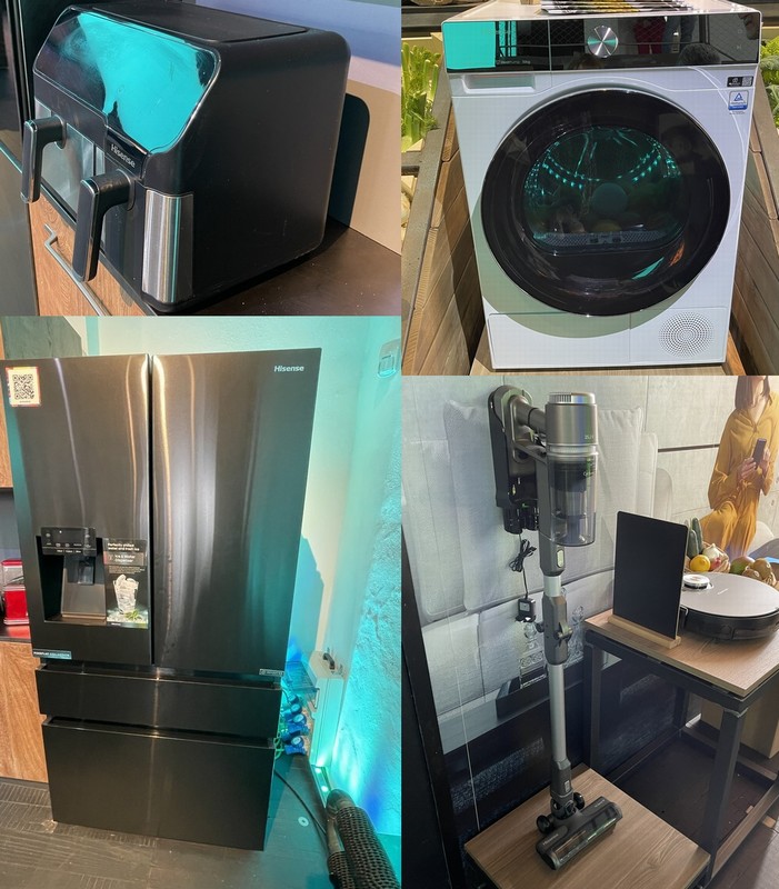 展示されていたハイセンスの家電たち