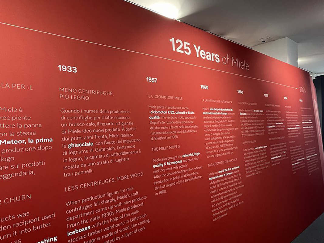 125年にわたる歴史の詳細が書かれた年表は圧巻の迫力