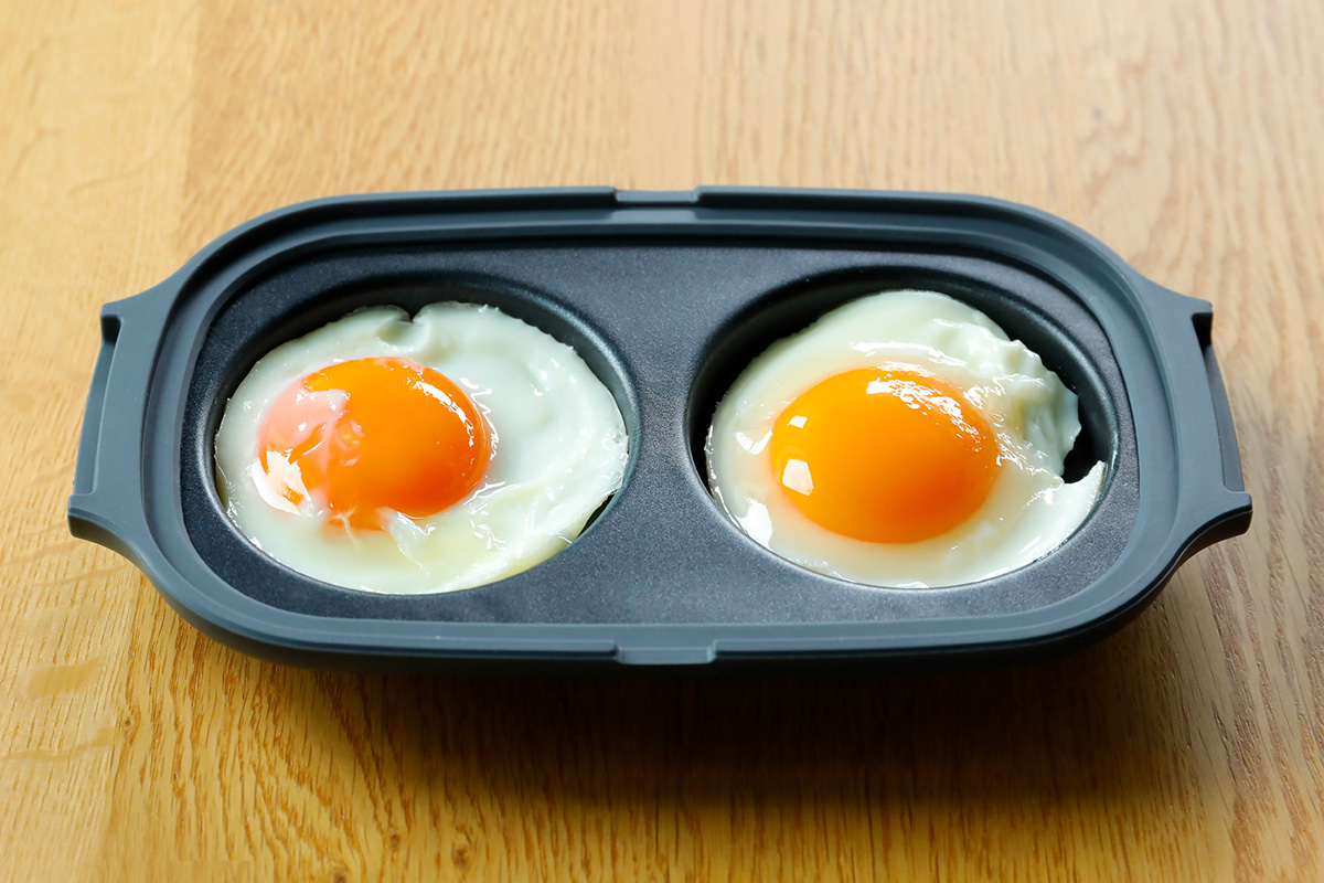 2つの目玉焼きをいっぺんに作ることが可能