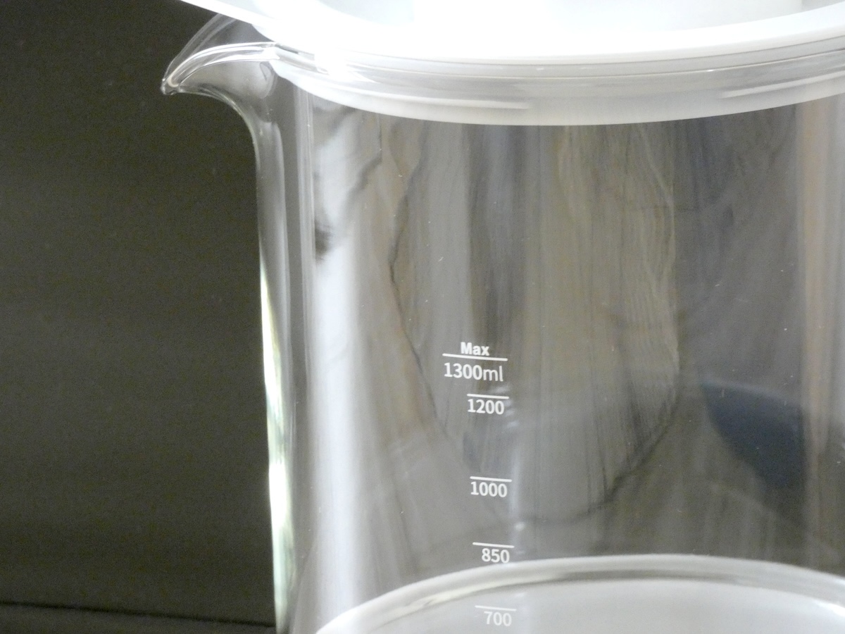 最大1.3Lの大容量のお湯を沸かせる