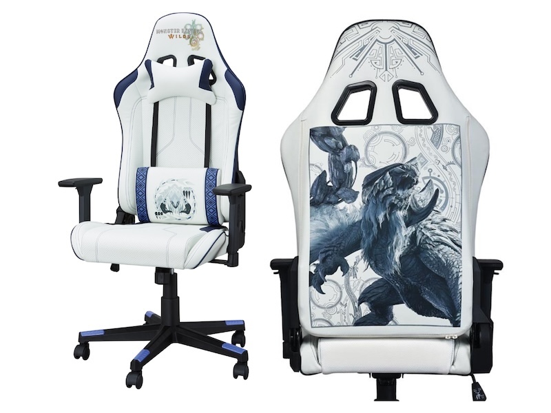 メインモンスターの鎖刃竜 アルシュベルドをデザインした、ゲーミングチェア「モンスターハンターワイルズ 鎖刃竜 アルシュベルド」