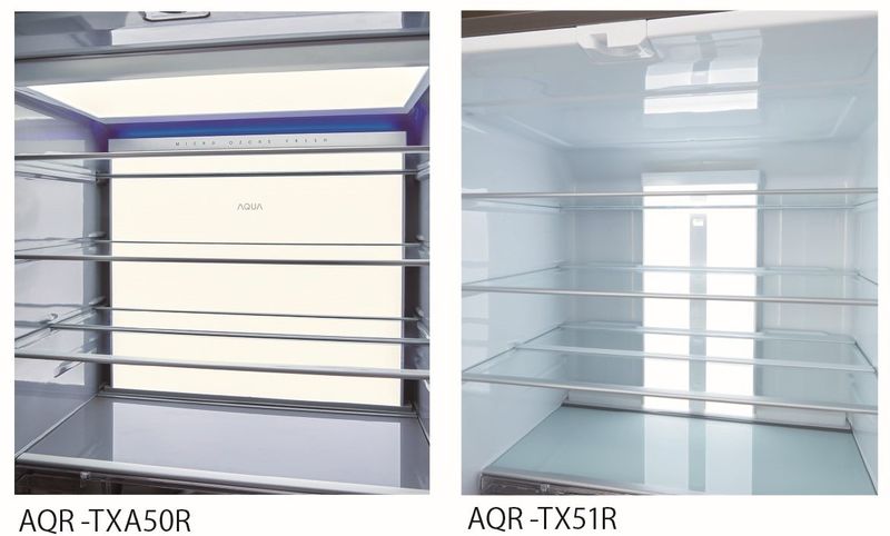 AQR-TXA50Rにはツインパネル照明、AQR-TXA51Rに背面パネル照明を搭載