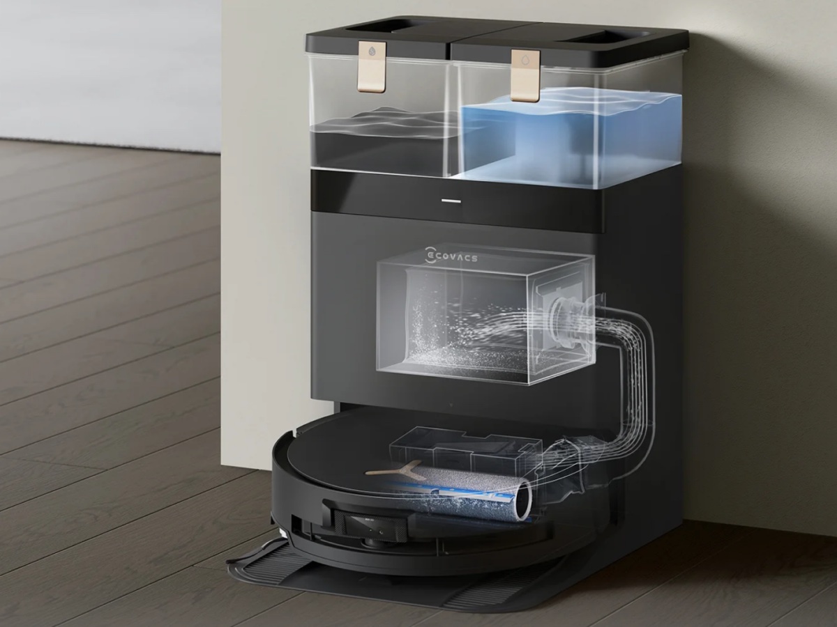 モップの洗浄や乾燥などができる全自動ステーション