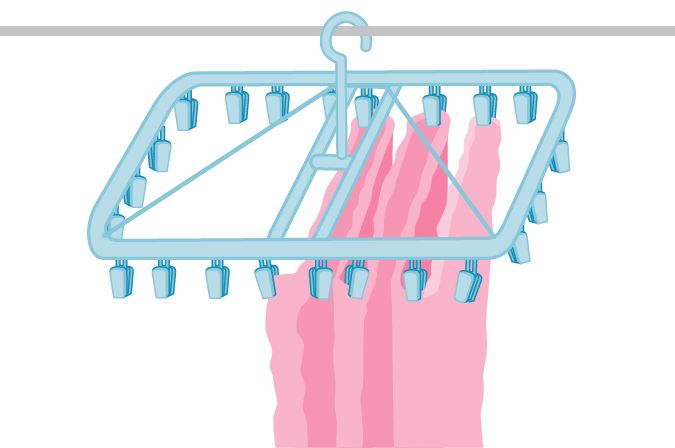 タオルは蛇腹状に干すとよい