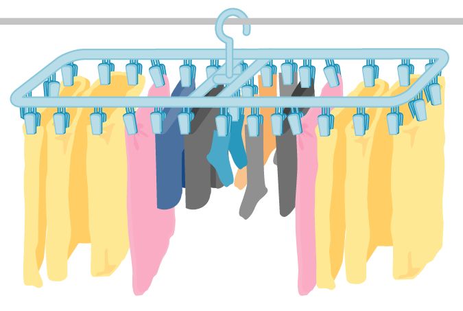 外側にタオル、内側にTシャツなどを干すとよい